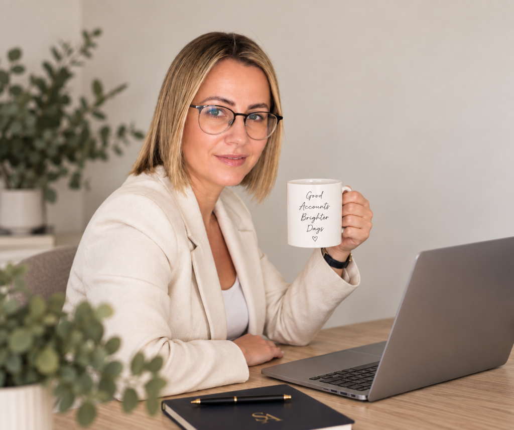 Iwona, founder of Space Accounting, working with clients
