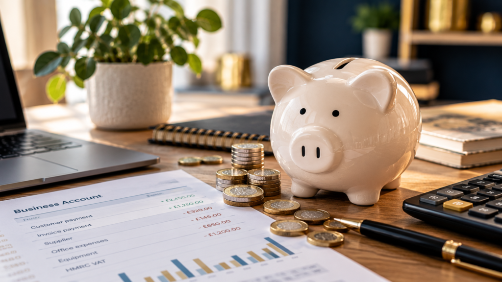 Piggy bank representing profit vs cash flow for a small business